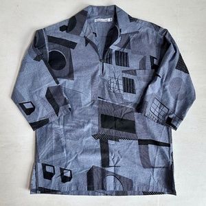 Language of Birds Blue Patterned Top